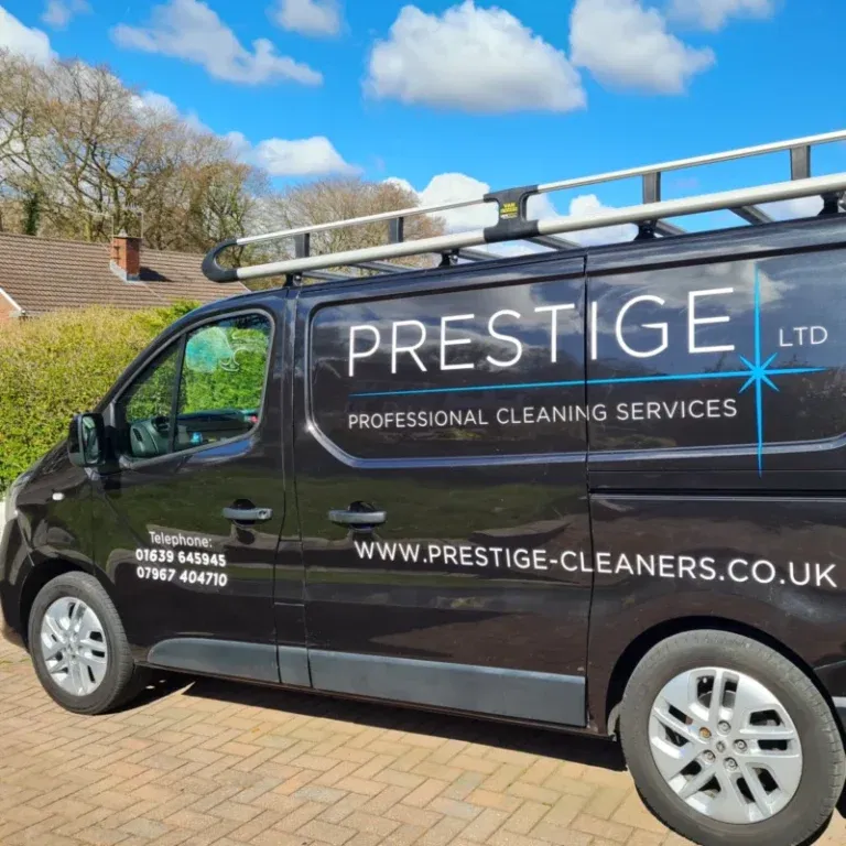 Cleaning professional polishing a floor in a commercial property