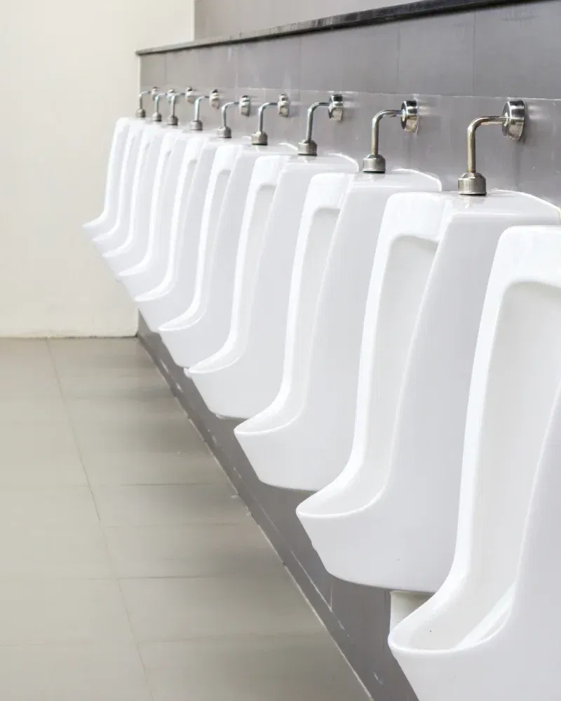 Modern commercial washroom interior