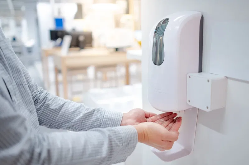 Automatic soap and sanitiser dispensers