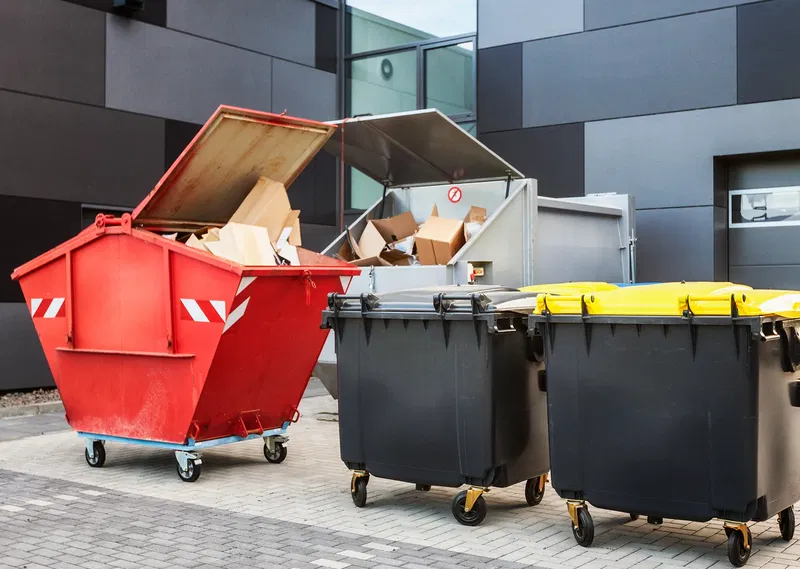Commercial non-recyclable waste disposal bins