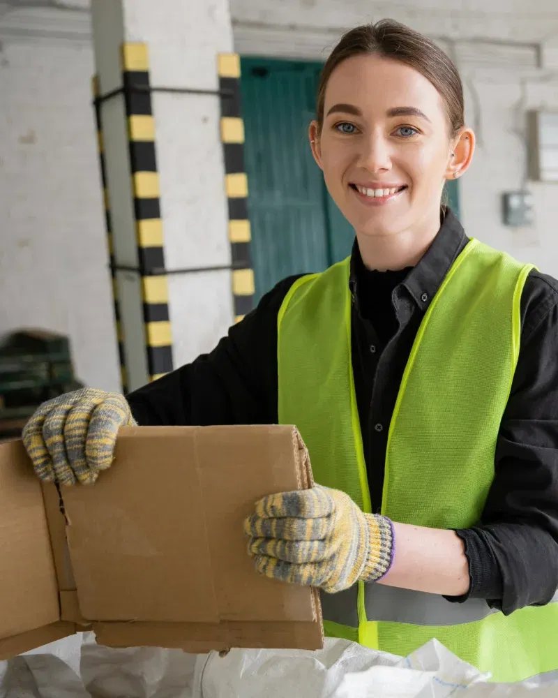 Waste collection team member